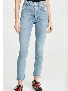 AGOLDE 27 Nico Women's High-Rise Light Blue Slim fit Jeans